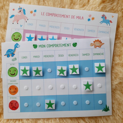 Mon comportement – tableau de motivation à la semaine concernant le comportement de l’enfant