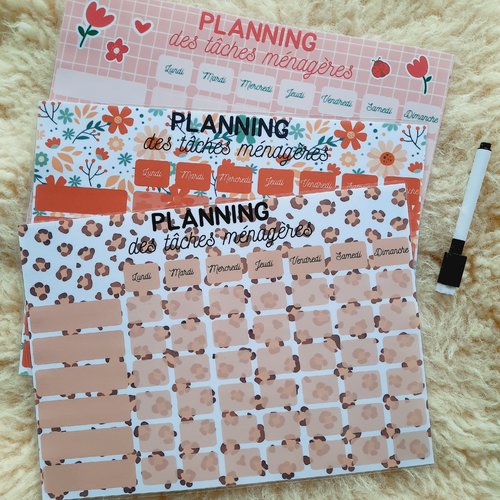 Planning tâches ménagères famille