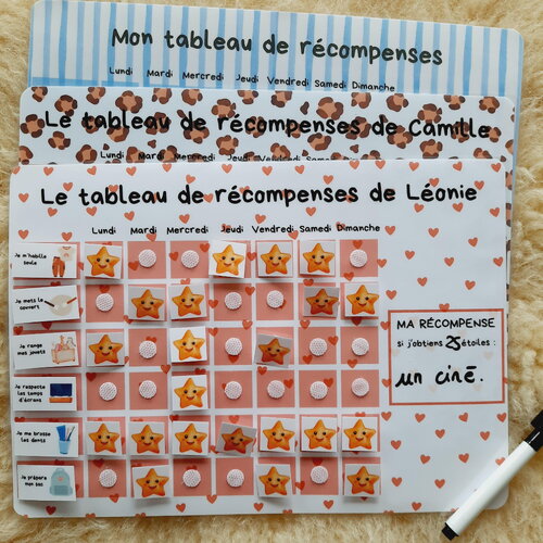 Tableau des récompenses – tableau de motivation avec consignes personnalisables