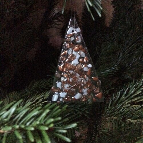 Boule De Noël Sapin Stylisé En Verre Fusing