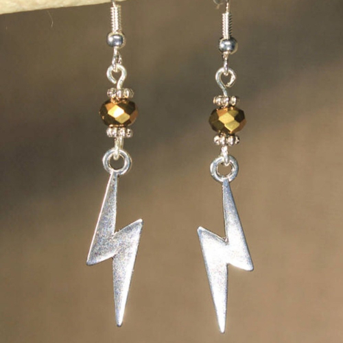 Boucles d'oreilles "éclairs" harry potter, fantaisie, sorcier, magie