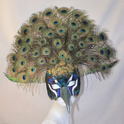 Masque de paon, carnaval, costume, décoration
