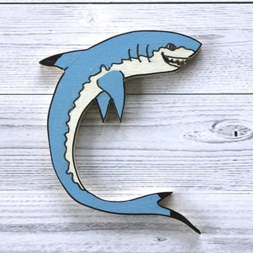Lettre décorative en bois en forme d'animal pour écrire prénom requin