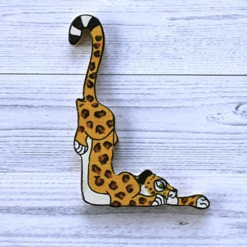 Lettre décorative en bois en forme d'animal pour écrire prénom. (l) léopard