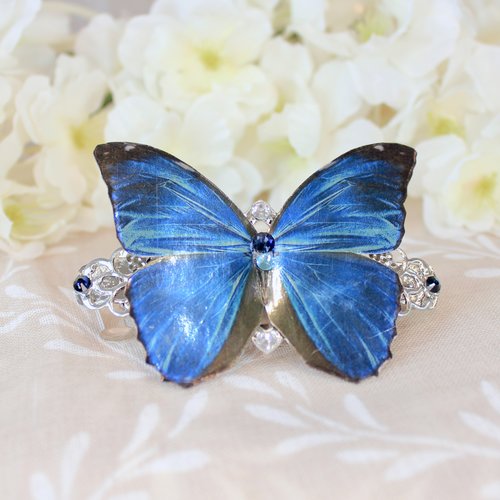 Barrette, pince à cheveux papillon morpho