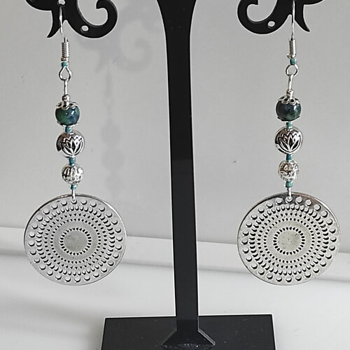 Boucles d'oreilles argentées style bohême