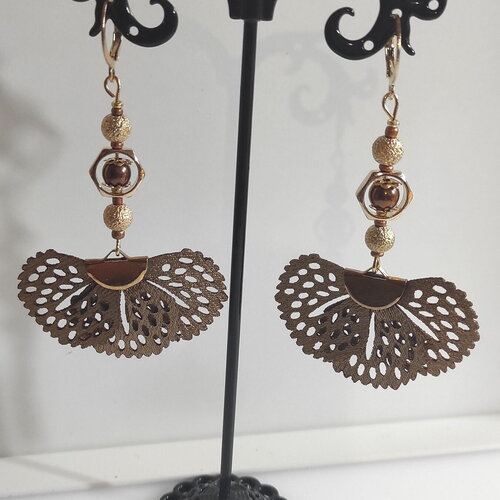 Boucles d'oreilles dorées boho