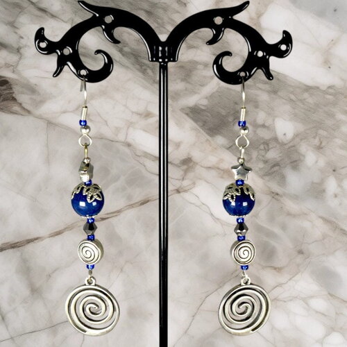 Boucles d'oreilles argentées spirales