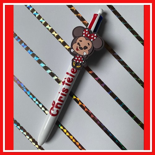 Stylo bic 4 couleurs personnalise avec breloque disney