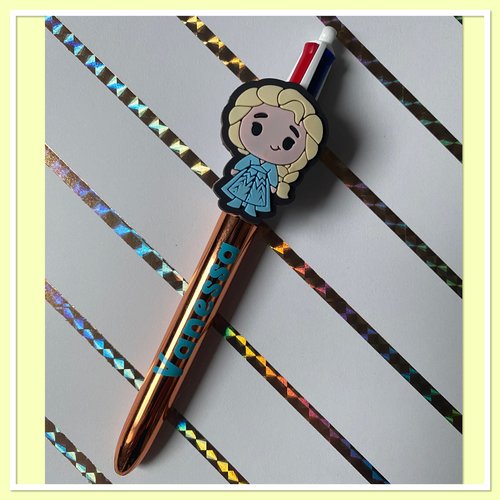 Stylo bic 4 couleurs personnalise avec breloque disney