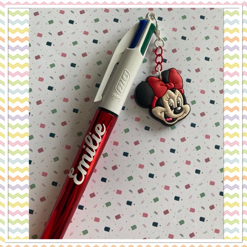 Stylo bic 4 couleurs personnalisable breloque