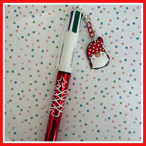 Stylo bic 4 couleurs  avec breloque de noel