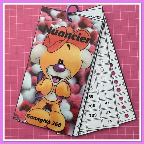 Nuancier pour feutres guangna 360 avec les numéros classés