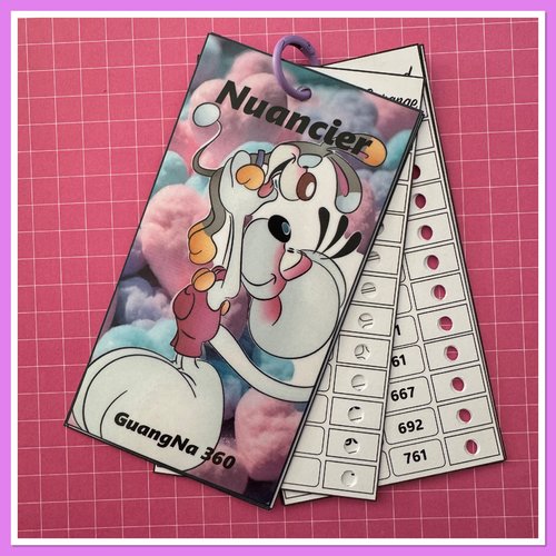 Nuancier pour feutres guangna 360 avec les numéros classés