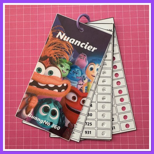 Nuancier pour feutres guangna 360 avec les numéros classés