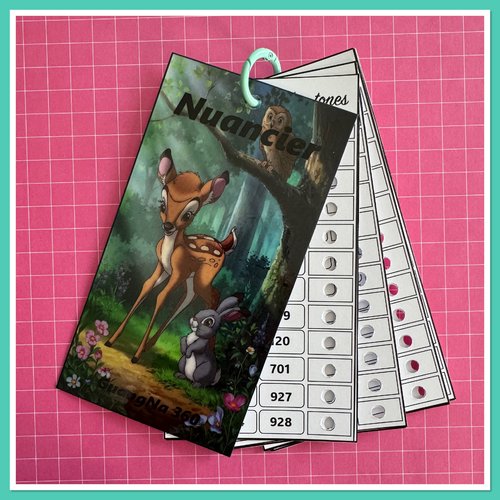 Nuancier pour feutres guangna 360 avec les numéros classés