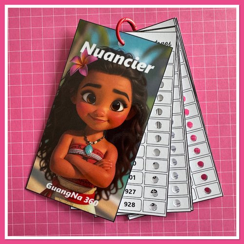 Nuancier pour feutres guangna 360 avec les numéros classés