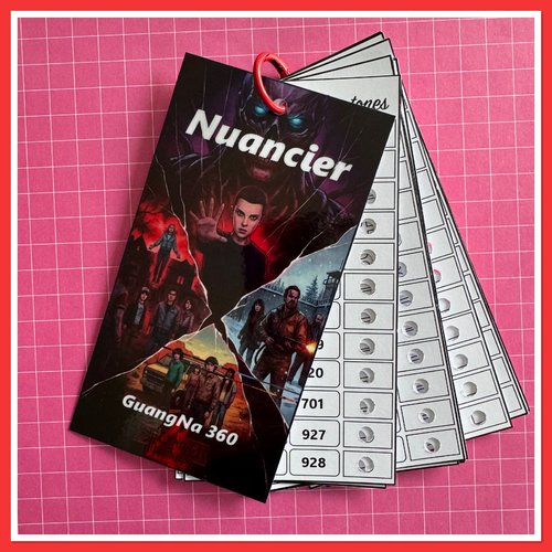 Nuancier pour feutres guangna 360 avec les numéros classés