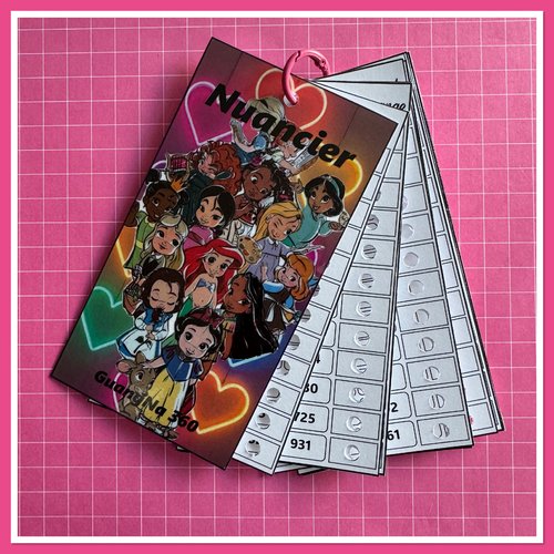 Nuancier pour feutres guangna 360 avec les numéros classés