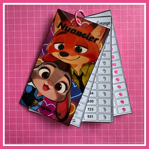 Nuancier pour feutres guangna 360 avec les numéros classés