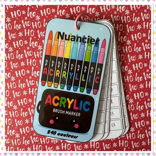 Nuancier pour feutres en 240 couleurs guangna - numéroté - classé par couleurs