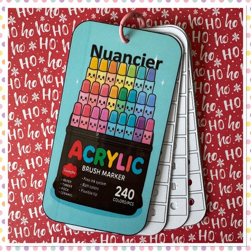 Nuancier pour feutres en 240 couleurs guangna - numéroté - classé par couleurs