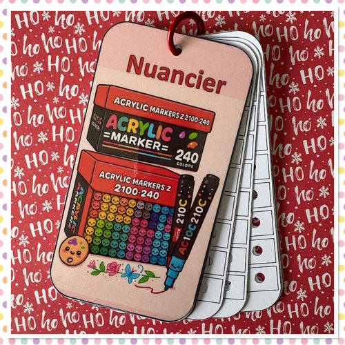 Nuancier pour feutres en 240 couleurs guangna - numéroté - classé par couleurs