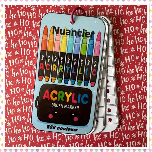 Nuancier pour feutres en 288 couleurs guangna - numéroté - classé par couleurs