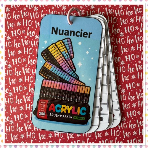 Nuancier pour feutres en 288 couleurs guangna - numéroté - classé par couleurs