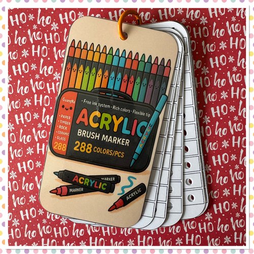 Nuancier pour feutres en 288 couleurs guangna - numéroté - classé par couleurs