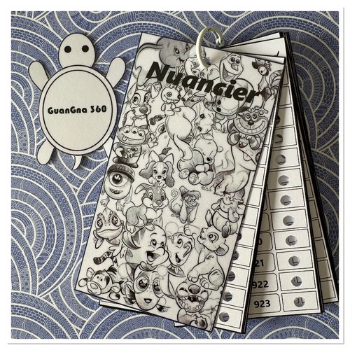 Nuancier pour feutres guangna 360 avec les numéros classés