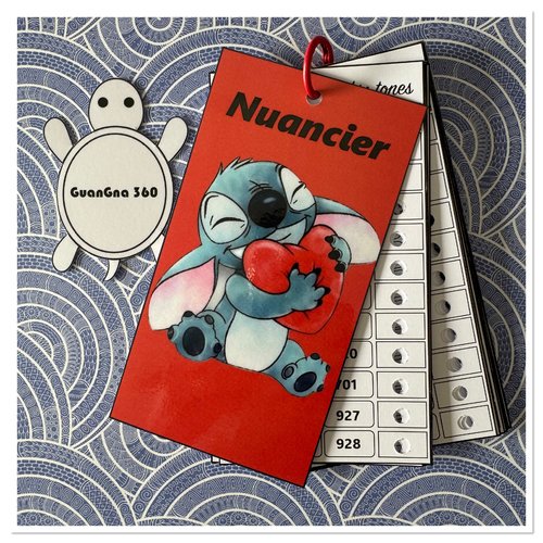 Nuancier pour feutres guangna 360 avec les numéros classés