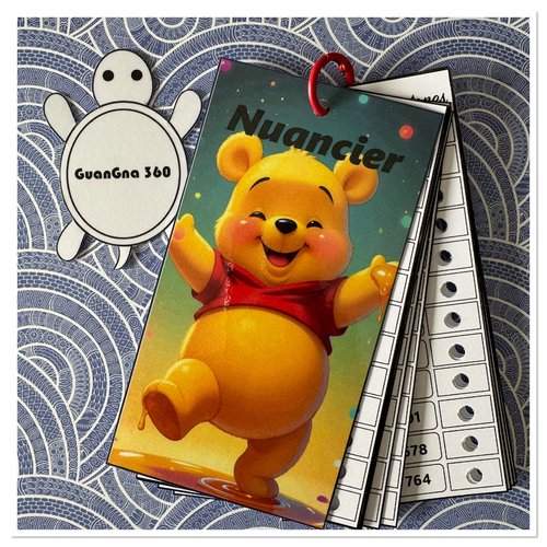 Nuancier pour feutres guangna 360 avec les numéros classés