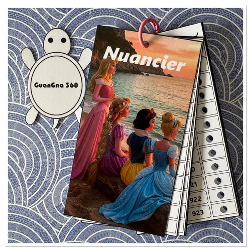 Nuancier pour feutres guangna 360 avec les numéros classés