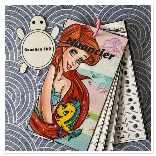 Nuancier pour feutres guangna 360 avec les numéros classés