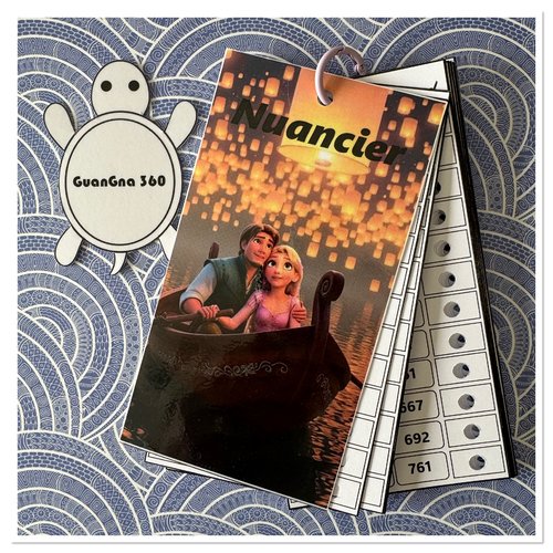 Nuancier pour feutres guangna 360 avec les numéros classés