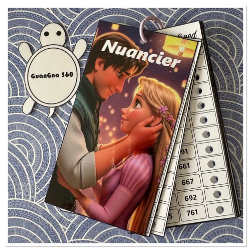 Nuancier pour feutres guangna 360 avec les numéros classés