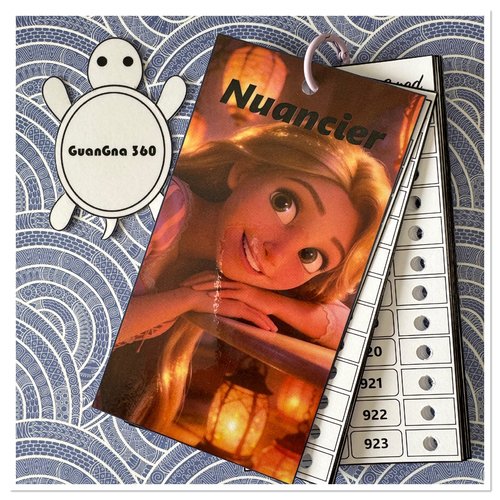 Nuancier pour feutres guangna 360 avec les numéros classés