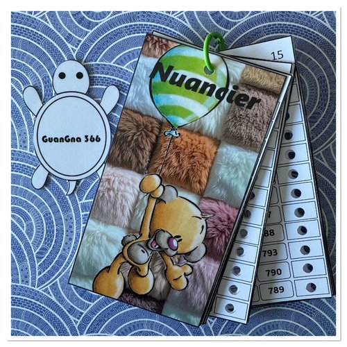 Nuancier pour feutres guangna 366 avec les numéros classés