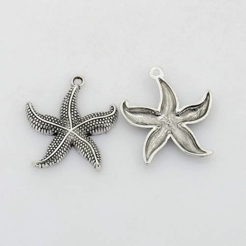Lot de 10 breloques étoile de mer charms pendentifs perles scrapbooking neuf 