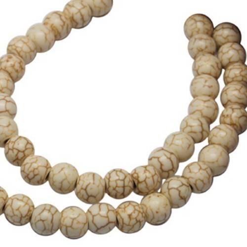 Lot 50 perles howlite naturel en pierre 6 mm neuf 