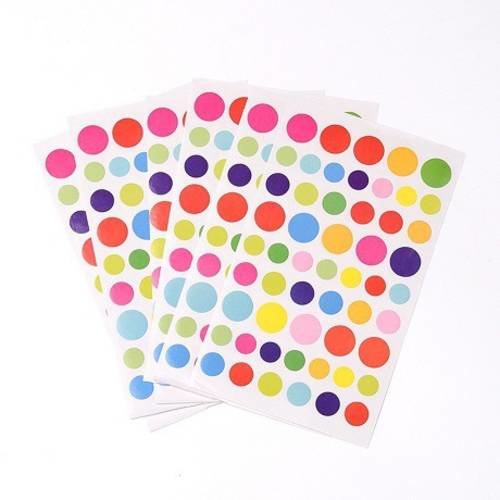 Lot de 160 gommettes etiquettes stickers autocollantes ronds multicolore neuf 