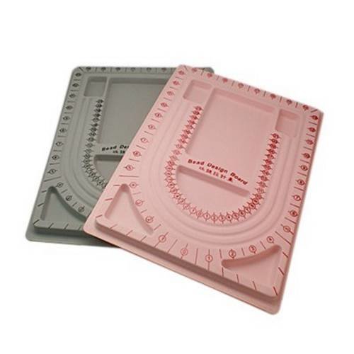1 plateau d'assemblage gris ou rose pour perles neuf 