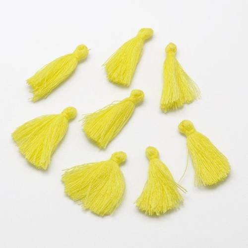 Lot de 5 pompons en coton jaune 25 mm couleurs aux choix neuf 
