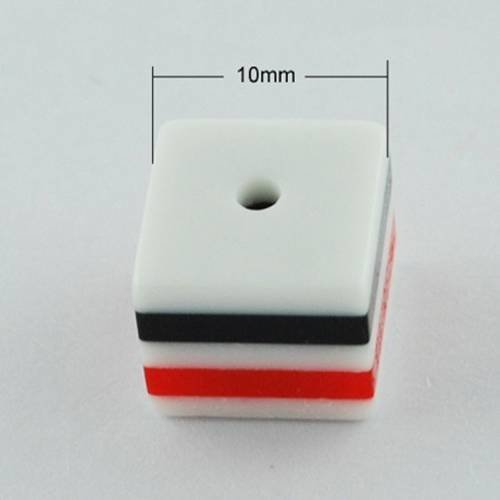 Lot 10 boutons 10 mm carre 3d blanc noir rouge neuf 
