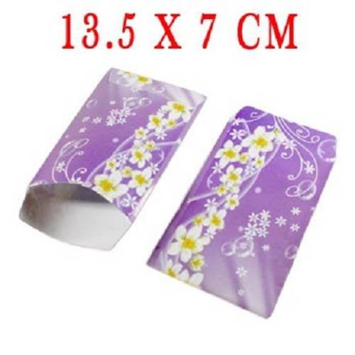 Lot 50 pochettes sachets fantaisie papier 13.5x7 violet fleur jaune emballage cadeaux,bijoux 