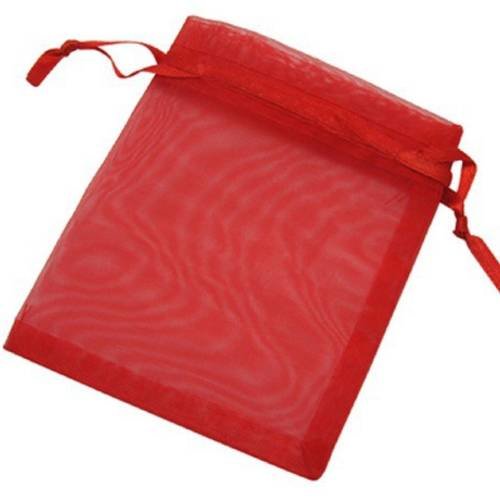 Lot 10 pochettes sacs organza rouge 8 x 10 cm cadeaux mariage bapteme bijoux 
