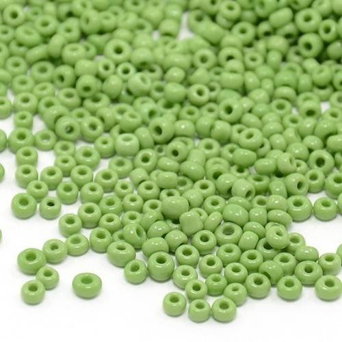 20 gr perles de rocaille en verre vert 3 mm neuf 