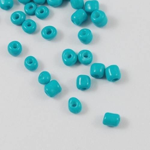 20 gr perles de rocaille en verre bleu azur 4 mm neuf 
