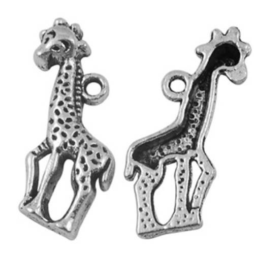 Lot de 10 breloques charms pendentifs perles scrapbooking girafe neuf 